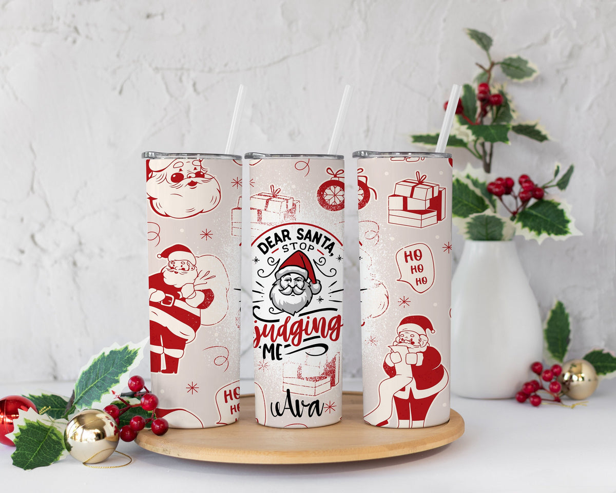 Merry Christmas Tumbler with Straw - Winter Tumbler Christma - Inspire  Uplift