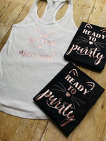 I'm Getting Meowied Tank, Bachelorette Party Shirts, Ready to Purrty Tank, Bridesmaid Gift, Bridesmaid Shirt, Bachelorette Tank Top, Meowied