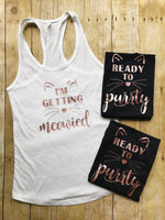 I'm Getting Meowied Tank, Bachelorette Party Shirts, Ready to Purrty Tank, Bridesmaid Gift, Bridesmaid Shirt, Bachelorette Tank Top, Meowied