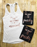 I'm Getting Meowied Tank, Bachelorette Party Shirts, Ready to Purrty Tank, Bridesmaid Gift, Bridesmaid Shirt, Bachelorette Tank Top, Meowied