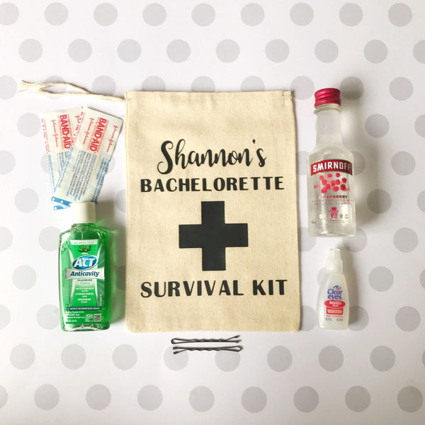 Bachelorette Favors Personalized Hangover Kit Bags for