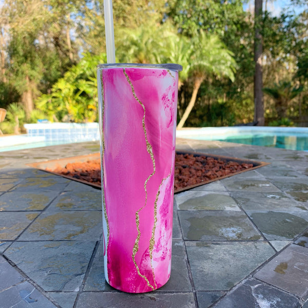 Skinny Tumbler | Leopard Light Pink Glitter | Personalized Tumbler Gift |  Graduation Gift | Sister Birthday Gift | Friend Gift