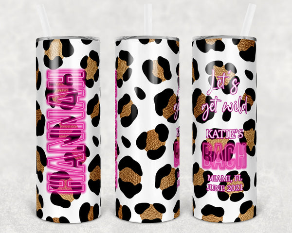 Black Leopard Tumbler, Leopard Print Skinny Tumbler with Lid and