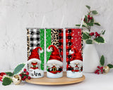 Custom Christmas Gnome Tumbler w/Straw, Winter Tumbler, Christmas Gift For Her, Personalized Christmas Tumbler, Christmas Gift, Xmas Gnomes