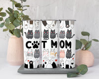 Cat Mom Tumbler, Personalized Cat Mom tumbler, Crazy Cat Lady Tumbler, Cat Mom Cup, Cat Mom Mug, Gift for her, Cat Mom Gift