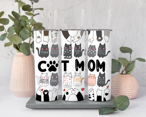 Cat Mom Tumbler, Personalized Cat Mom tumbler, Crazy Cat Lady Tumbler, Cat Mom Cup, Cat Mom Mug, Gift for her, Cat Mom Gift