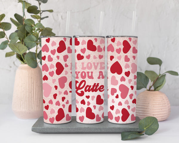 Love You A Latte Valentine Tumbler, Valentine Tumbler Gift, Valentine Gift for Her, Valentine Travel Cup, Galentine Tumbler, Galentine Gift